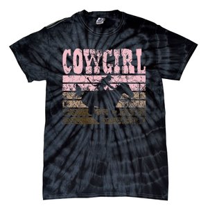 Cowgirl Cow Girl Horse Equestrian Brown Cowgirl Tie-Dye T-Shirt