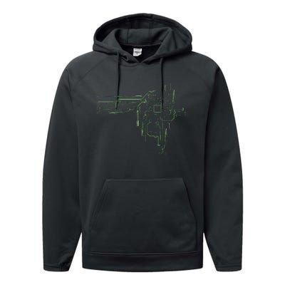 CPU Chip Gift Electrical Engineers Computer Circuit Board Performance Fleece Hoodie