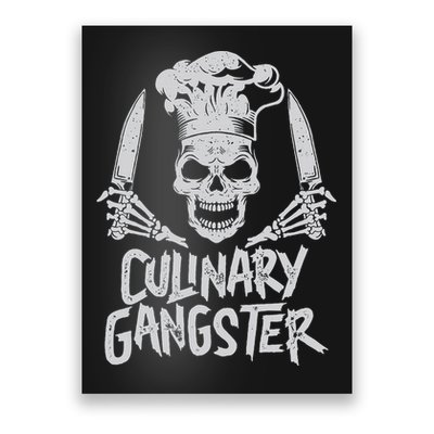 Chef Culinary Gangster Cook Skull Cooking Knife Poster