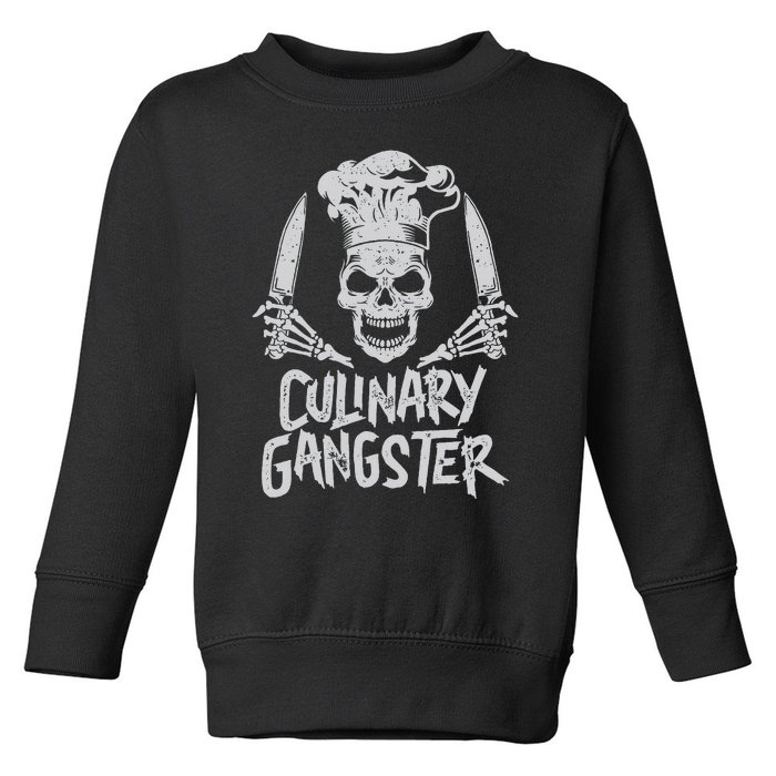 Chef Culinary Gangster Cook Skull Cooking Knife Toddler Sweatshirt