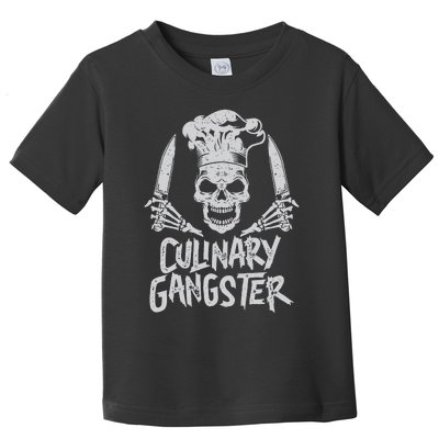 Chef Culinary Gangster Cook Skull Cooking Knife Toddler T-Shirt