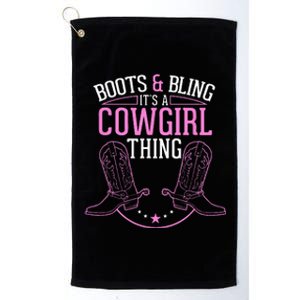 Cute Country Girl Boots Bling Its A Cowgirl Thing Platinum Collection Golf Towel