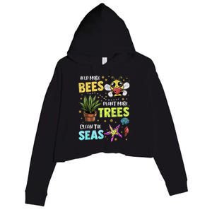 Climate Change Global Warming Earth Day Bees Trees Seas Gift Crop Fleece Hoodie