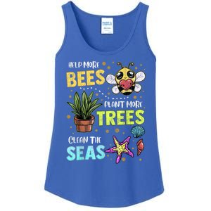 Climate Change Global Warming Earth Day Bees Trees Seas Gift Ladies Essential Tank