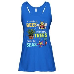 Climate Change Global Warming Earth Day Bees Trees Seas Gift Ladies Essential Flowy Tank