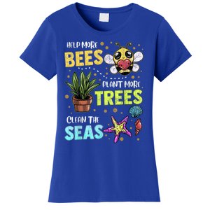 Climate Change Global Warming Earth Day Bees Trees Seas Gift Women's T-Shirt