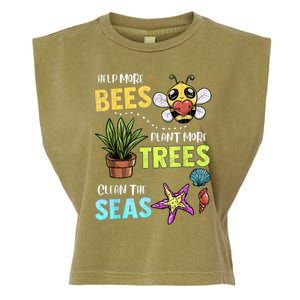 Climate Change Global Warming Earth Day Bees Trees Seas Gift Garment-Dyed Women's Muscle Tee