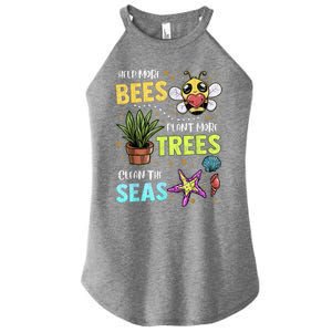 Climate Change Global Warming Earth Day Bees Trees Seas Gift Women's Perfect Tri Rocker Tank