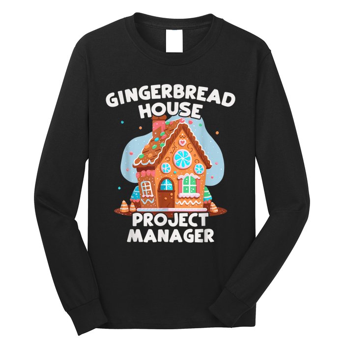 Cute Christmas Gingerbread House Project Manager Long Sleeve Shirt