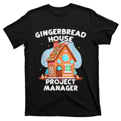 Cute Christmas Gingerbread House Project Manager T-Shirt