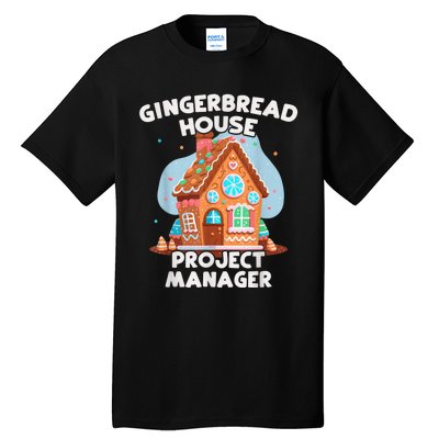 Cute Christmas Gingerbread House Project Manager Tall T-Shirt