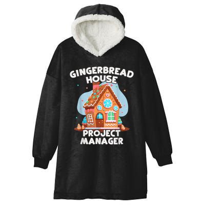 Cute Christmas Gingerbread House Project Manager Hooded Wearable Blanket