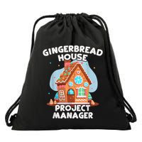 Cute Christmas Gingerbread House Project Manager Drawstring Bag