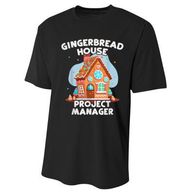 Cute Christmas Gingerbread House Project Manager Performance Sprint T-Shirt