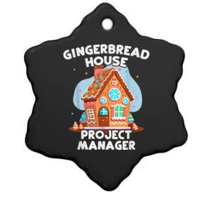 Cute Christmas Gingerbread House Project Manager Ceramic Star Ornament