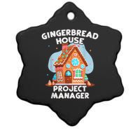 Cute Christmas Gingerbread House Project Manager Ceramic Star Ornament