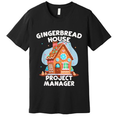 Cute Christmas Gingerbread House Project Manager Premium T-Shirt