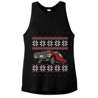 Classic Car Guys Matching Ugly Christmas Old Car Enthusiasts Ladies PosiCharge Tri-Blend Wicking Tank