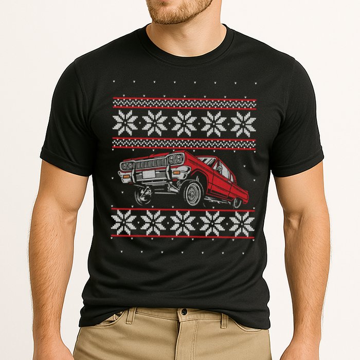 Classic Car Guys Matching Ugly Christmas Old Car Enthusiasts Cooling Performance Crew T-Shirt