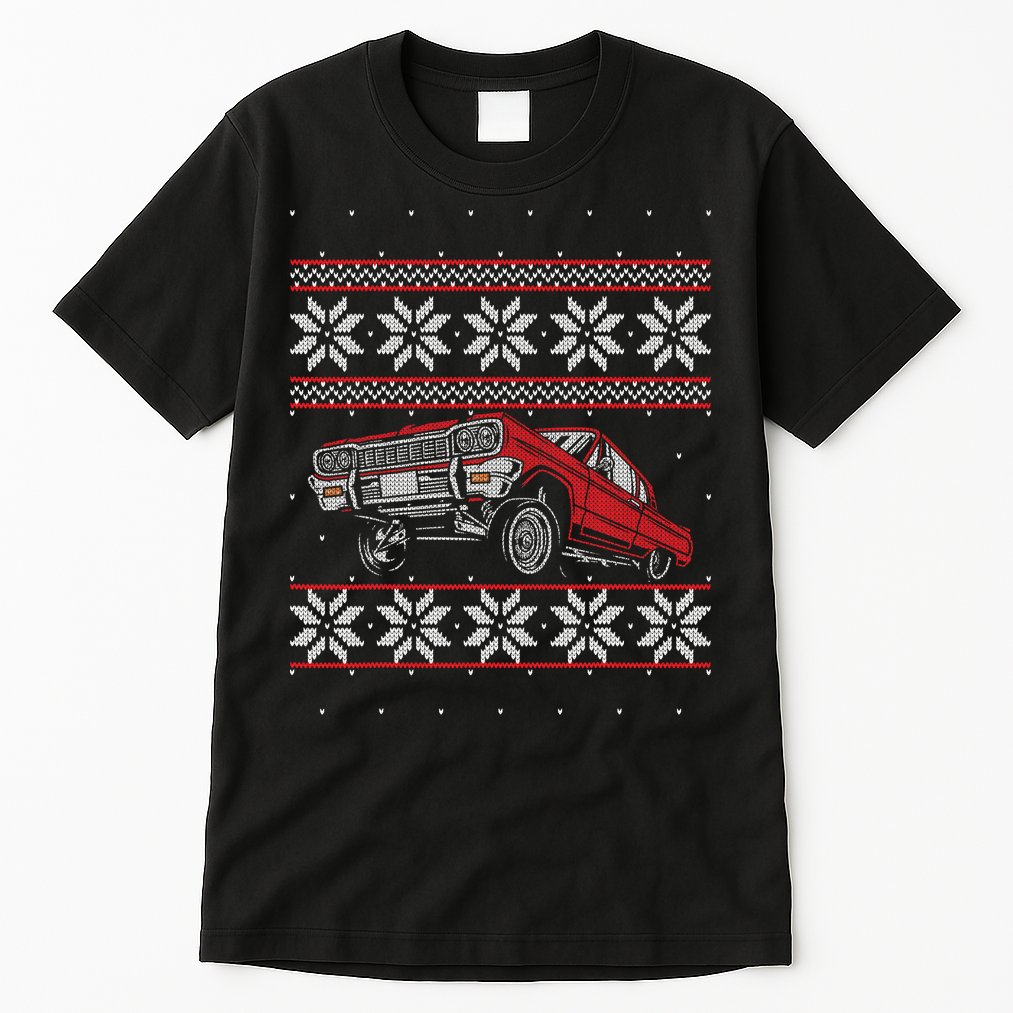 Classic Car Guys Matching Ugly Christmas Old Car Enthusiasts Tall T-Shirt