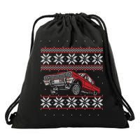 Classic Car Guys Matching Ugly Christmas Old Car Enthusiasts Drawstring Bag