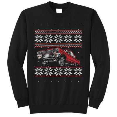 Classic Car Guys Matching Ugly Christmas Old Car Enthusiasts Tall Sweatshirt