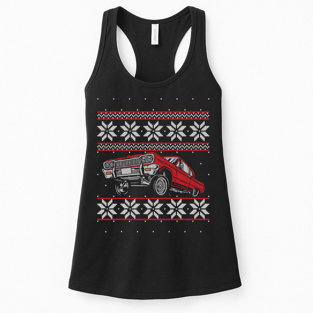 Classic Car Guys Matching Ugly Christmas Old Car Enthusiasts Womens Tank Top
