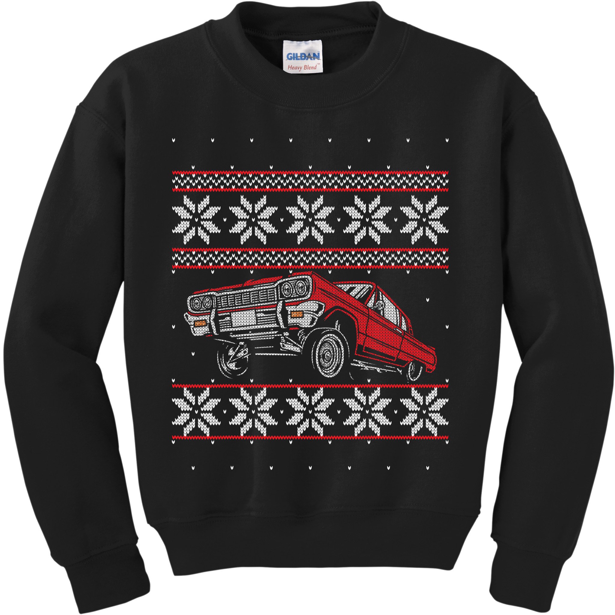 Classic Car Guys Matching Ugly Christmas Old Car Enthusiasts Kids Sweatshirt