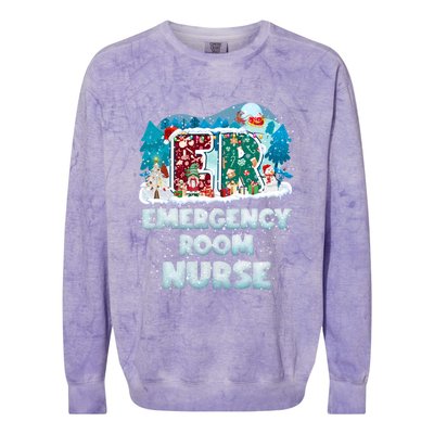 Cute Christmas Gnome Nursing Pajama Christmas Nurse Er Gift Colorblast Crewneck Sweatshirt