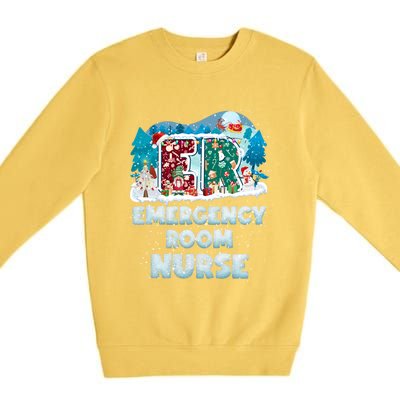 Cute Christmas Gnome Nursing Pajama Christmas Nurse Er Gift Premium Crewneck Sweatshirt