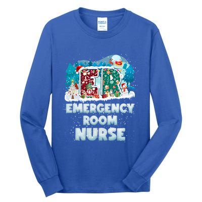 Cute Christmas Gnome Nursing Pajama Christmas Nurse Er Gift Tall Long Sleeve T-Shirt