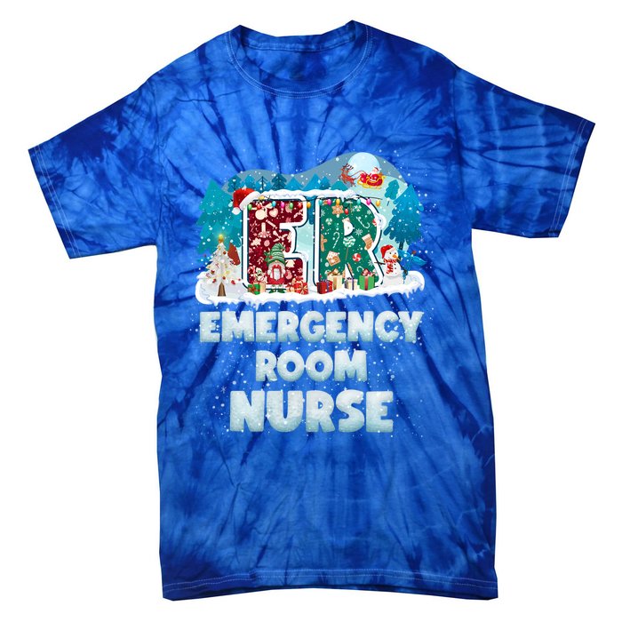 Cute Christmas Gnome Nursing Pajama Christmas Nurse Er Gift Tie-Dye T-Shirt