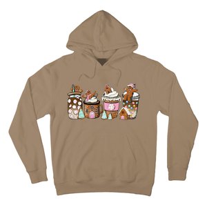 Coffee Christmas Gingerbread Pink Funny Latte Cozy Winter Hoodie