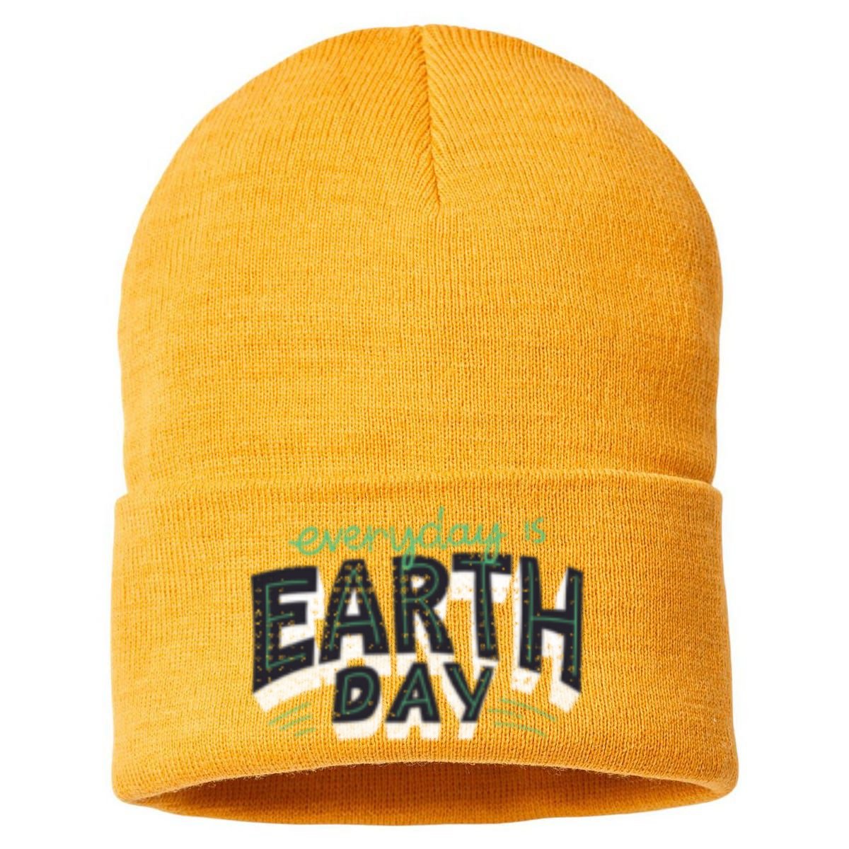 Climate Change Global Warming Everyday Is Earth Day Gift Sustainable Knit Beanie