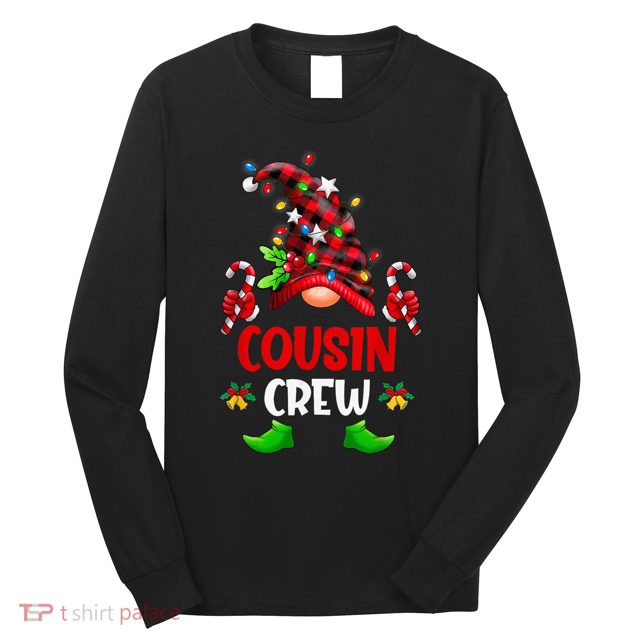 Cousin Crew Gnome Christmas Buffalo Plaid Family Matching Long Sleeve Shirt