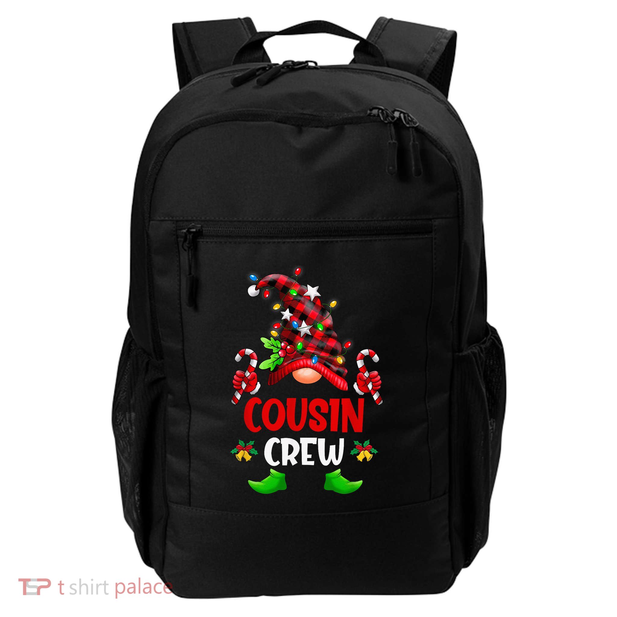 Cousin Crew Gnome Christmas Buffalo Plaid Family Matching Backpack