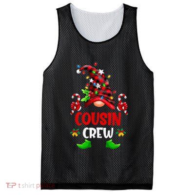 Cousin Crew Gnome Christmas Buffalo Plaid Family Matching Mesh Reversible Basketball Jersey Tank
