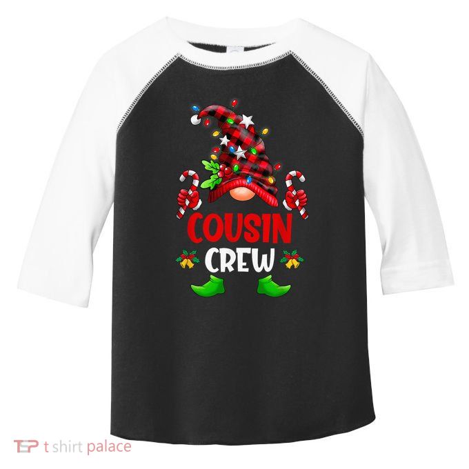 Cousin Crew Gnome Christmas Buffalo Plaid Family Matching Toddler Fine Jersey T-Shirt