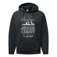 Christian Christmas Graphic S Go Tell It On The Mountain Performance Fleece Hoodie