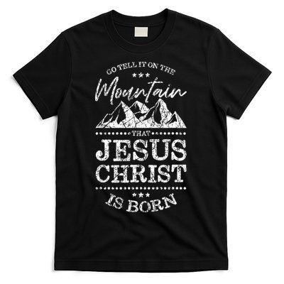 Christian Christmas Graphic S Go Tell It On The Mountain T-Shirt