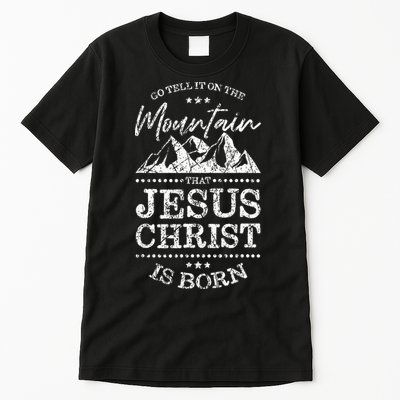 Christian Christmas Graphic S Go Tell It On The Mountain Tall T-Shirt