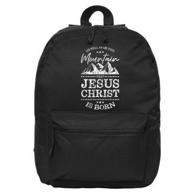 Christian Christmas Graphic S Go Tell It On The Mountain 16 in Basic Backpack
