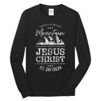 Christian Christmas Graphic S Go Tell It On The Mountain Tall Long Sleeve T-Shirt