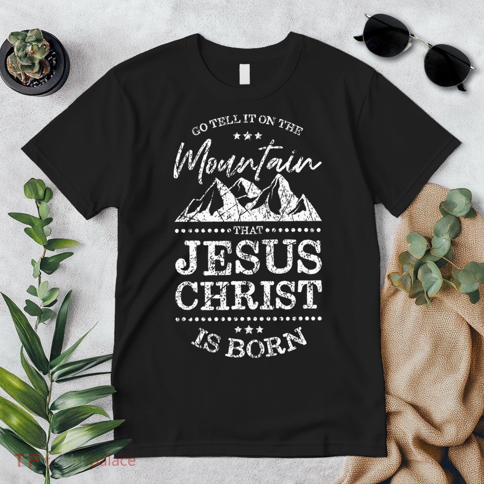 Christian Christmas Graphic S Go Tell It On The Mountain Premium T-Shirt