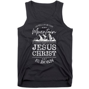 Christian Christmas Graphic S Go Tell It On The Mountain Tank Top