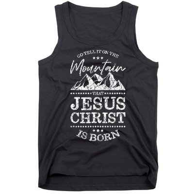 Christian Christmas Graphic S Go Tell It On The Mountain Tank Top