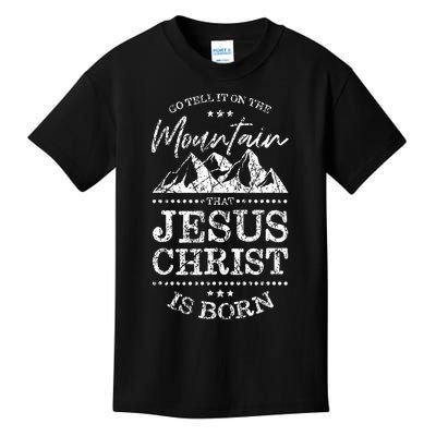 Christian Christmas Graphic S Go Tell It On The Mountain Kids T-Shirt