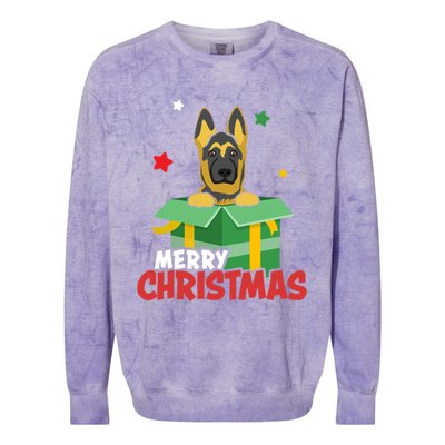 Cute Christmas Ger Shepherd Santa Dog Lovers Merry Xmas Funny Gift Colorblast Crewneck Sweatshirt