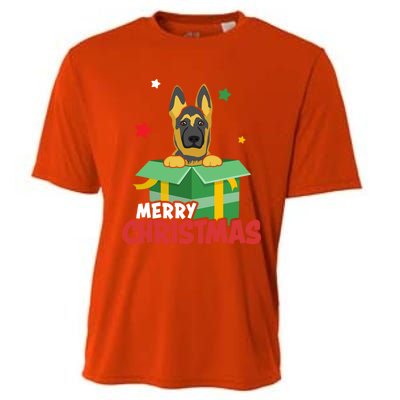 Cute Christmas Ger Shepherd Santa Dog Lovers Merry Xmas Funny Gift Cooling Performance Crew T-Shirt