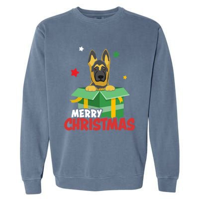 Cute Christmas Ger Shepherd Santa Dog Lovers Merry Xmas Funny Gift Garment-Dyed Sweatshirt